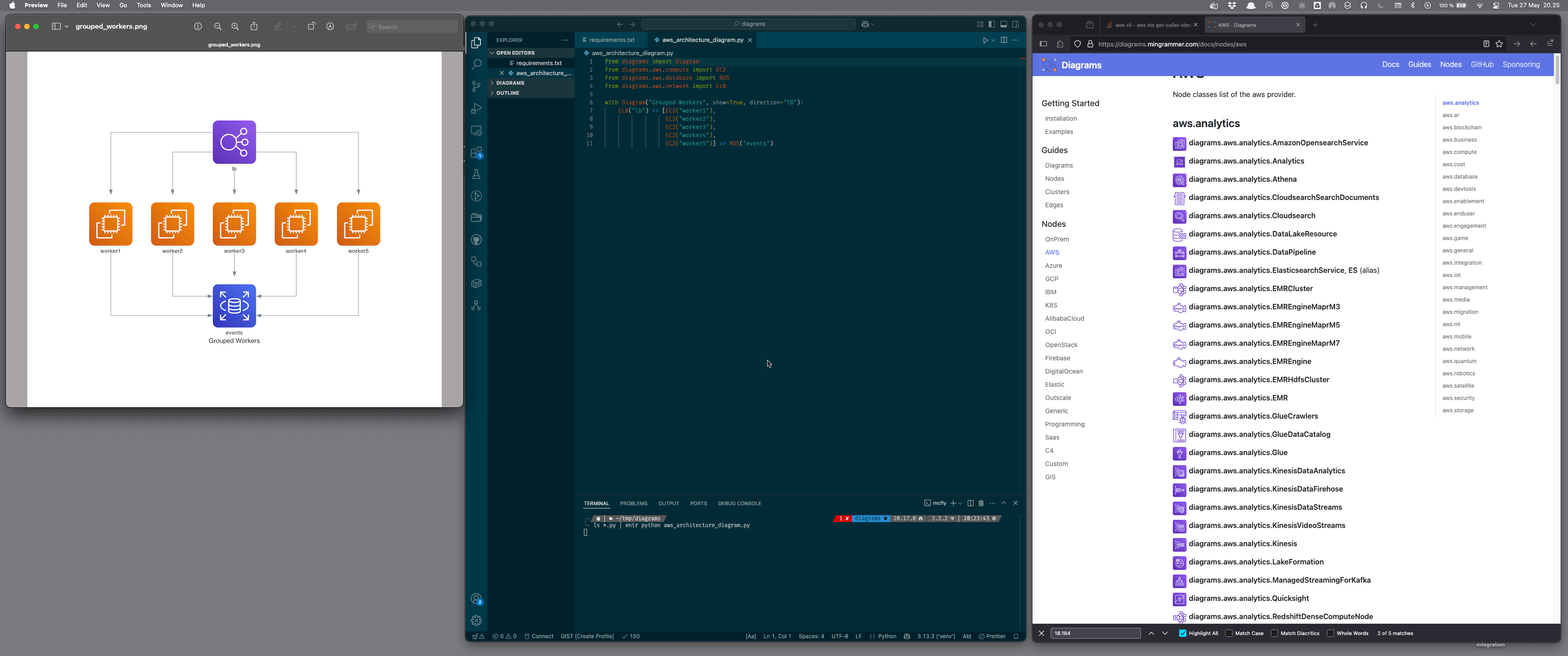 Desktop Screenshot showing Diagrams, editing session