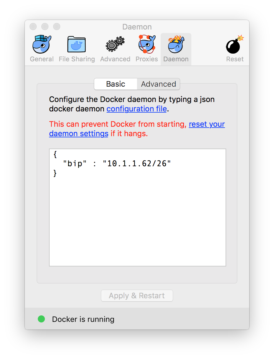 docker for mac network settings
